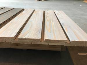 Timber Cladding - Siberian Larch ShipLap - A Grade - Remmers finish Pebble Grey Colour Solid Wood Fencing