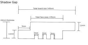 shadow gap22mm x 145mm