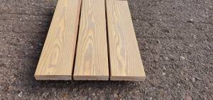 Siberian Larch Timber Decking - A Grade - Smooth 28 mm Thick Pebble Grey colour