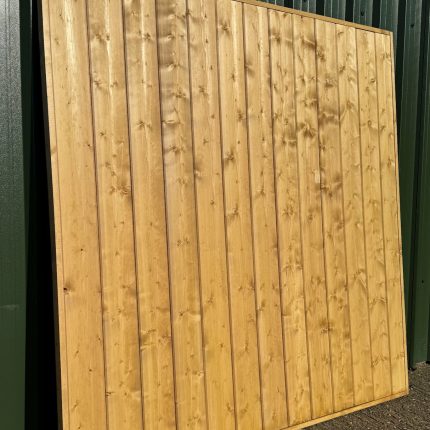 Treated Fence Panels Scandinavian Red Wood TGV Oak Colour 44mm